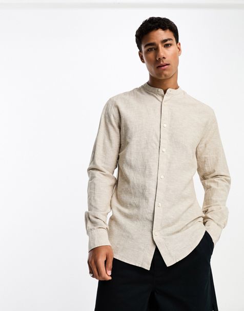 ASOS Regular Fit Paisley Lace Shirt With Revere Collar in White for Men