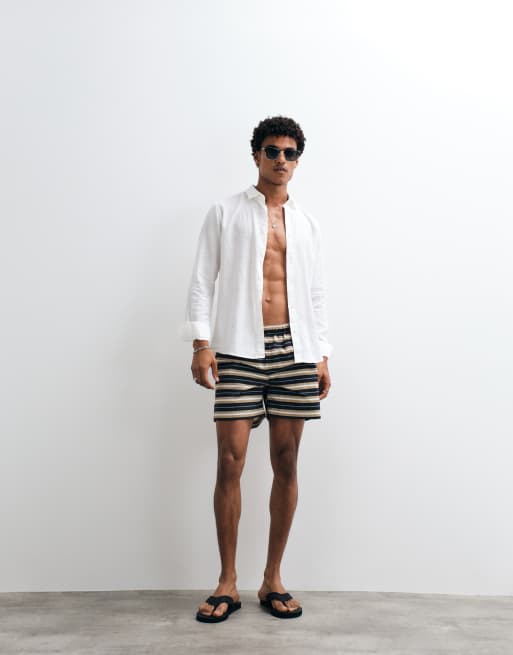 ONLY & SONS linen mix long sleeve slim fit shirt in white, 2 of 7