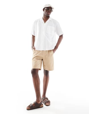 Only & Sons Linen Mix Relaxed Resort Shirt In Green