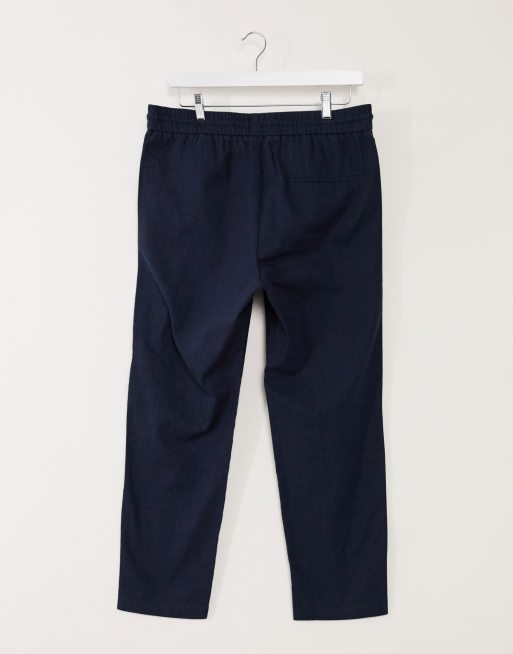 Only & Sons linen pants in slim fit navy