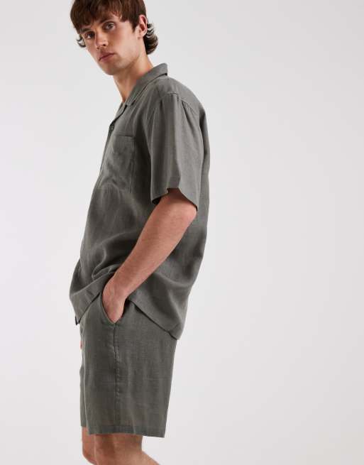 ONLY & SONS linen rich shorts in gray - part of a set, 3 of 5