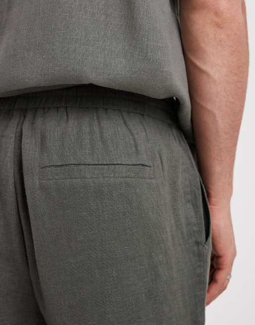 ONLY & SONS - Linnenrijke shorts in grijs, deel van co-ord set, 5 van 5