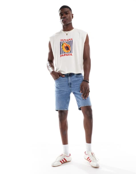 ONLY & SONS – Ljusblå jeansshorts i regular fit - view 1