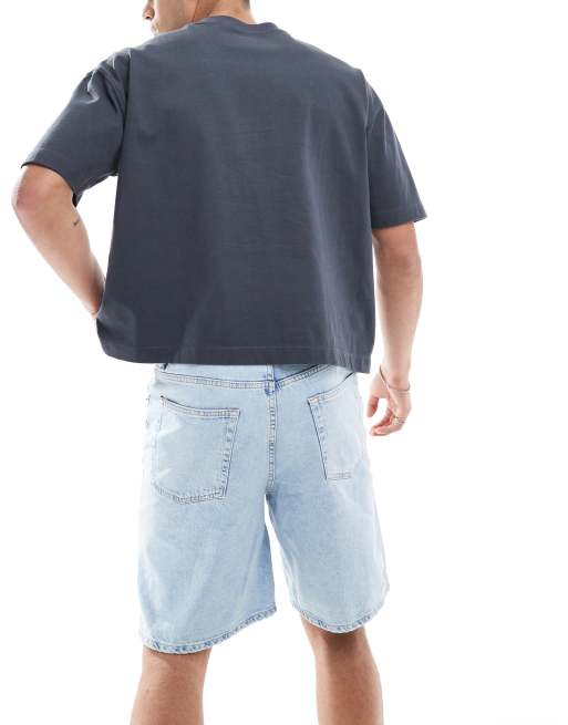 ONLY & SONS – Ljusblå, tvättade jeansshorts med ledig passform , 2 av 5