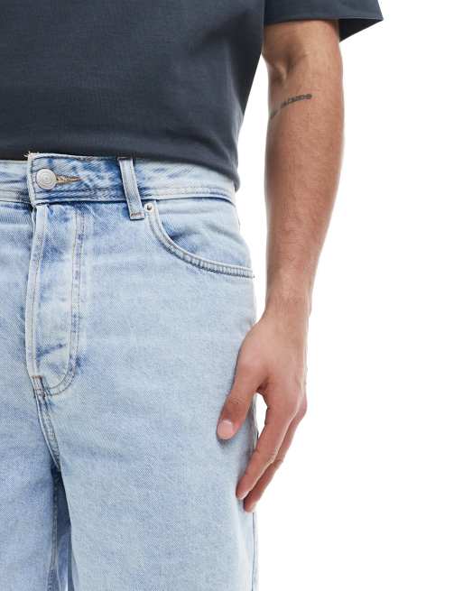 ONLY & SONS – Ljusblå, tvättade jeansshorts med ledig passform , 5 av 5