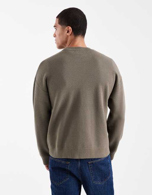 ONLY & SONS – Ljusbrun, stickad tröja i oversize med rund halsringning, 3 av 5