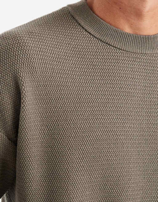 ONLY & SONS – Ljusbrun, stickad tröja i oversize med rund halsringning, 5 av 5