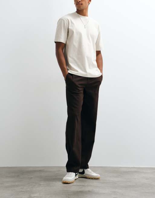ONLY & SONS locker geschnittene Baumwollhose in Schokobraun, 4 von 5