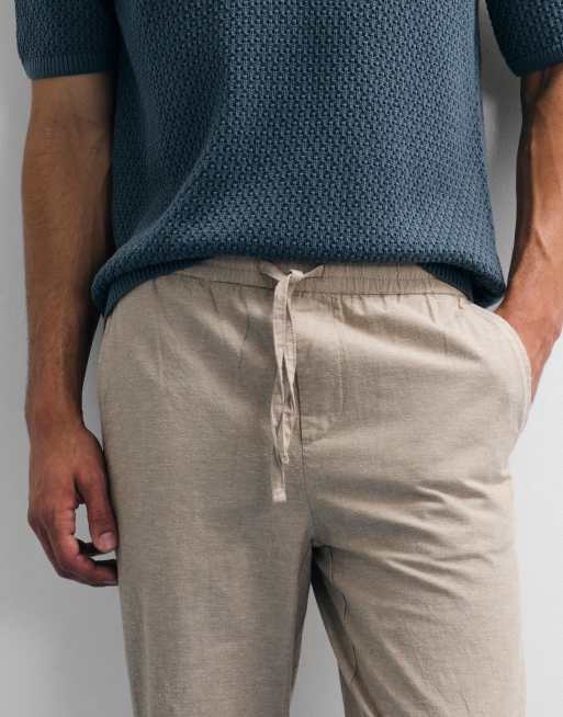 ONLY & SONS – Locker geschnittene Hose aus Leinenmix in Hellbraun, 2 von 7