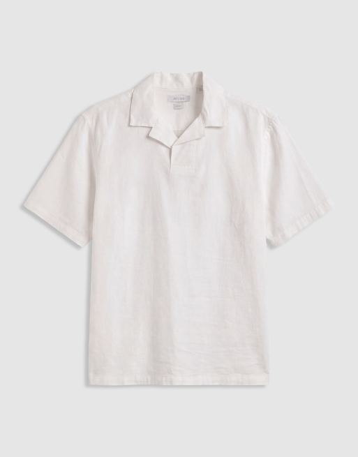 ONLY & SONS – Locker geschnittenes Polohemd in Cremeweiß mit Leinenanteil, 6 von 9
