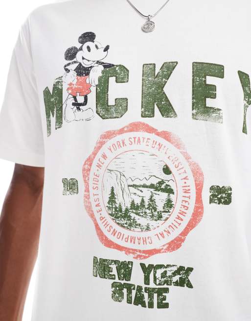 ONLY & SONS – Locker geschnittenes T-Shirt in Weiß mit „Mickey Mouse“-Vintage-Print, 2 von 4