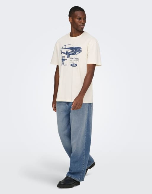 ONLY & SONS – Lockere Jeans aus mittelblauem Denim, 3 von 7