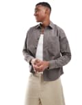 [ONLY & SONS] ONLY & SONS long sleeve shirt with frayed detail in charcoal-Grey XL Dark Gull Grey