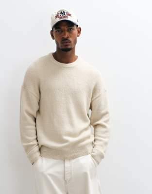 Only & Sons Long Sleeve Soft Crew Neck Knit In Neutral