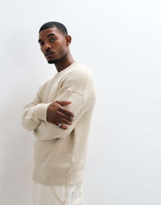 ONLY & SONS long sleeve soft crew neck knit in cream, 2 of 5
