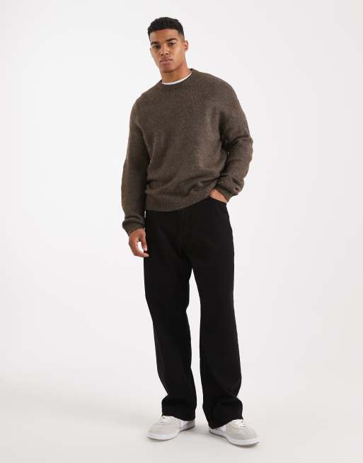 ONLY & SONS long sleeve soft crew neck knit in dark brown, 2 of 5