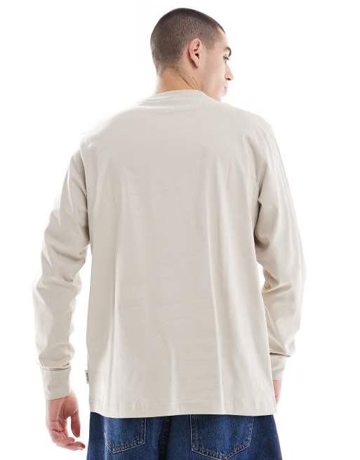 ONLY & SONS long sleeve t-shirt in stone, 3 of 4
