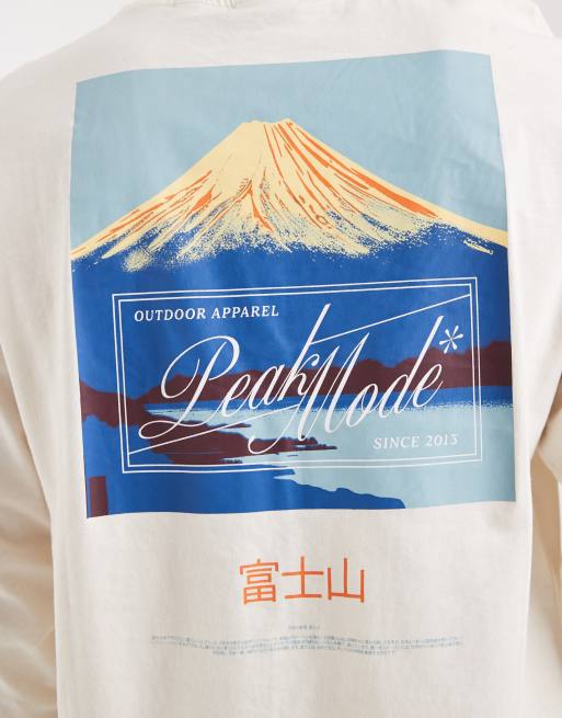 ONLY & SONS long sleeve t-shirt with peak back and chest prints in