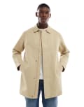[ONLY & SONS] Only & Sons longline mac in beige-Neutral XS Twill