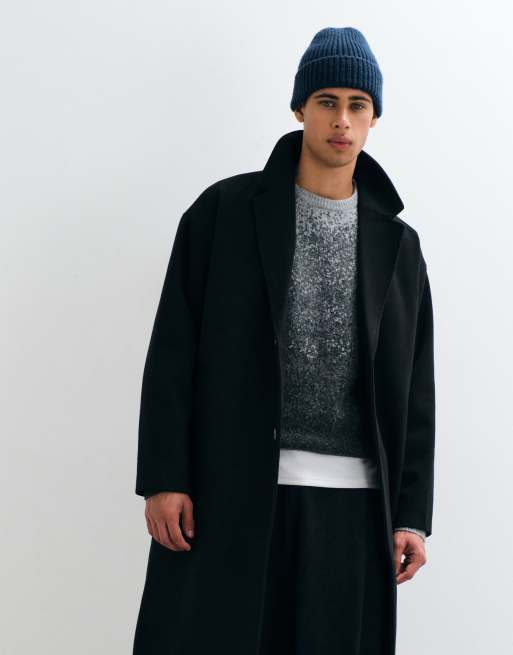 ONLY & SONS longline overcoat in black, 2 of 5