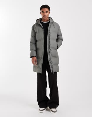 Only & Sons Longline Puffer Jacket In Gray