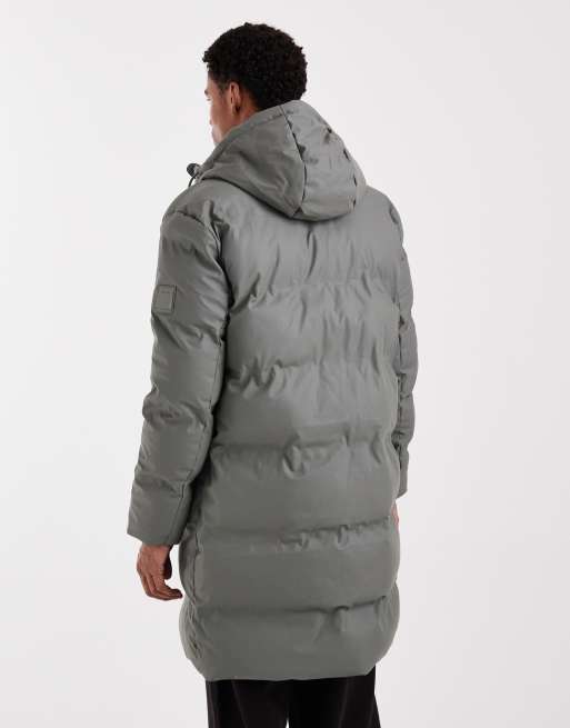 ONLY & SONS – Longline-Pufferjacke in Grün-Grau, 3 von 5