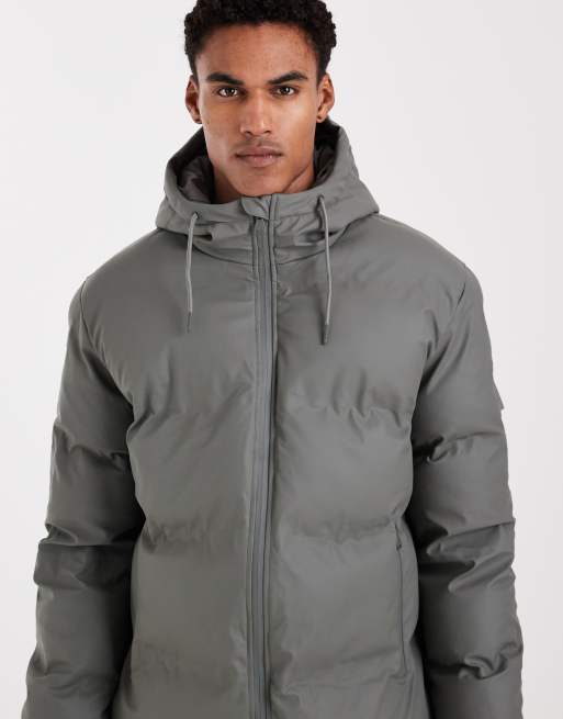 ONLY & SONS – Longline-Pufferjacke in Grün-Grau, 4 von 5