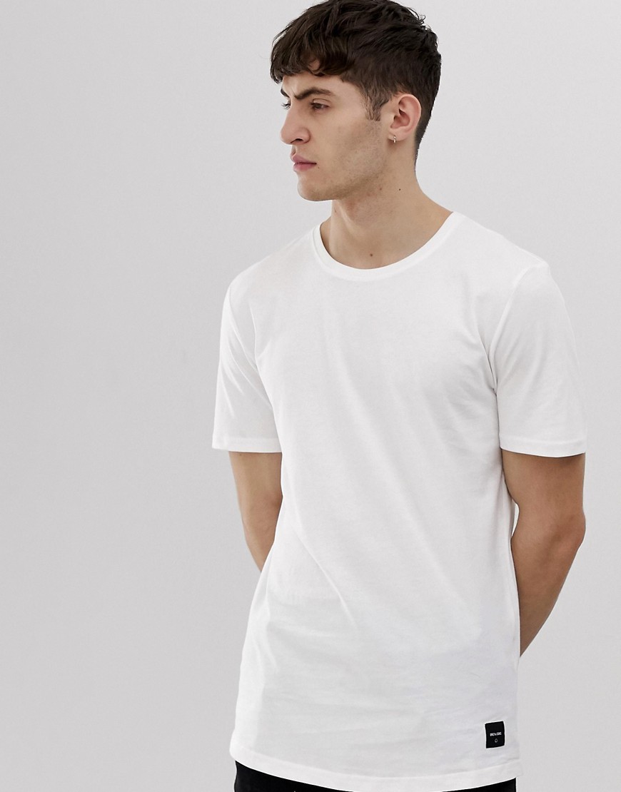 Only & Sons Longline T-Shirt-White