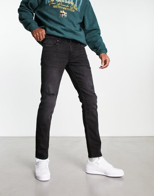 Only & Sons - Loom - Jean slim à déchirures - Noir délavé 