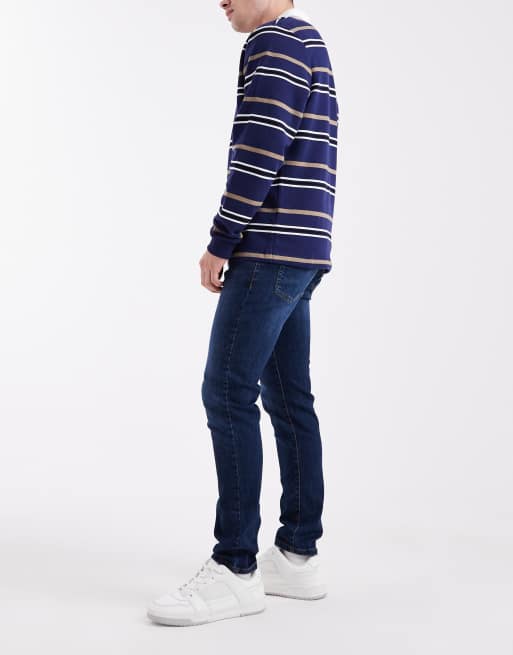 Only & Sons - Loom - Jean slim - Bleu foncé délavé, 3 de 5