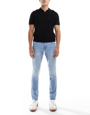 Sons - Loom - Schmal geschnittene Jeans in heller Waschung-Blau Blau W74 L81 cm