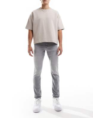 SONS - Loom - Schmal geschnittene Jeans in verwaschenem Grau Grau W29 L34