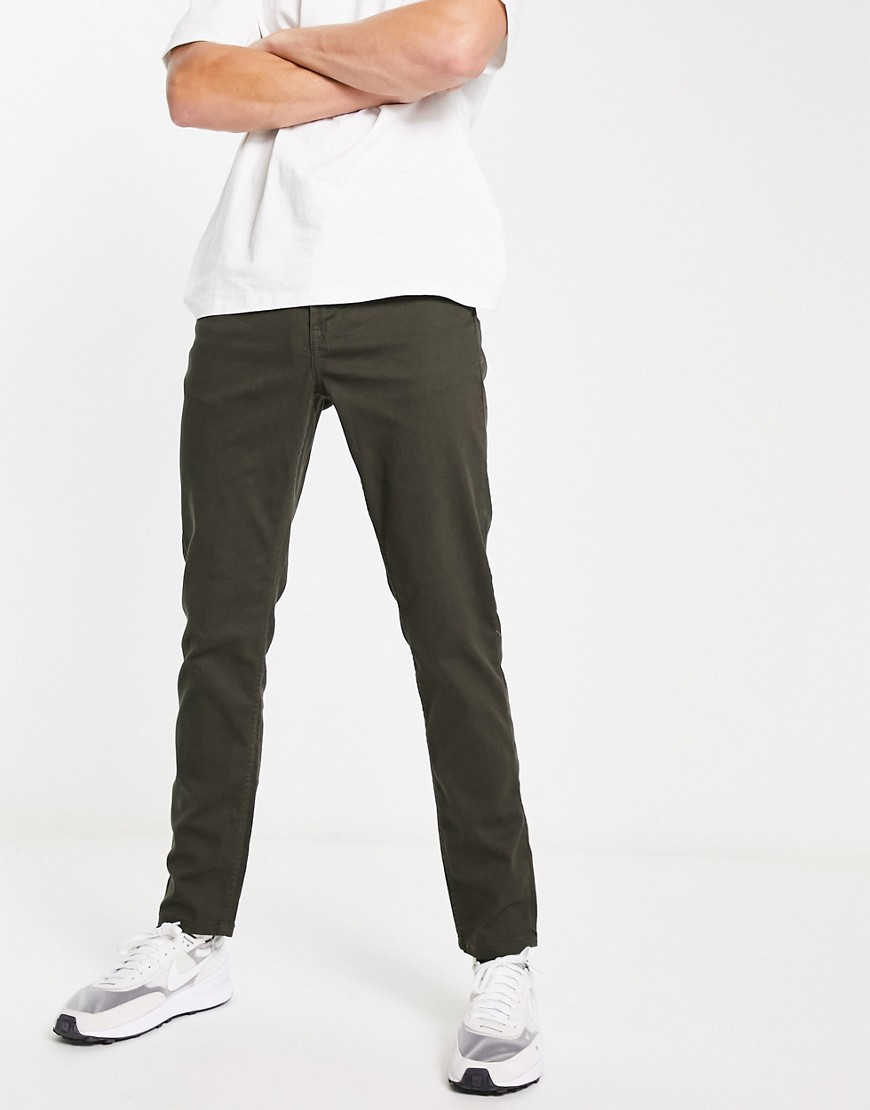 Only & Sons Loom slim fit jeans in dark khaki-Green