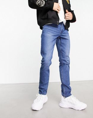 Only & Sons loom slim fit jeans in mid blue - ASOS Price Checker