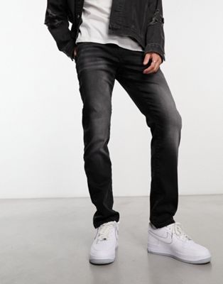 Only & Sons loom slim fit stretch jeans in washed black  - ASOS Price Checker