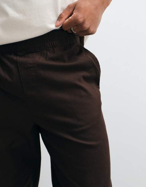 ONLY & SONS loose fit bomullsbyxor i choklad, 5 av 5