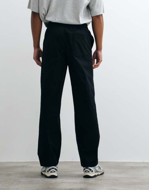 ONLY & SONS loose fit-bukser i sort bomuld med fade, 4 af 5