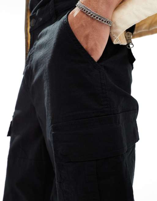 ONLY & SONS loose fit cargo pants in black