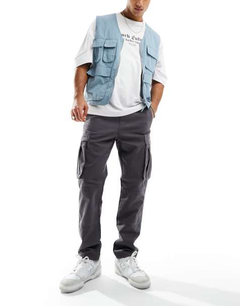 Only & Sons loose fit cargo pants in grey - view 1