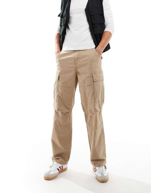 ONLY & SONS loose fit cargo trouser in beige, 4 of 5