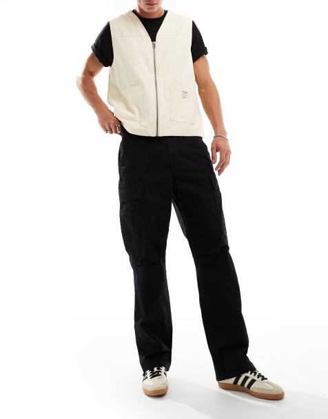 ONLY & SONS loose fit cargo trouser in black - view 1