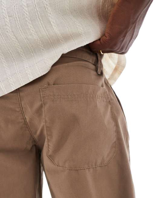 ONLY & SONS loose fit chino shorts in brown, 3 of 5