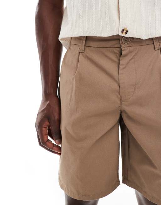 ONLY & SONS loose fit chino shorts in brown, 5 of 5