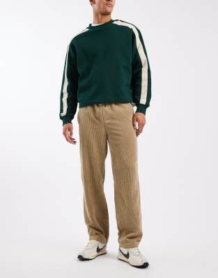 Only & Sons Loose Fit Cord Pants In Neutral