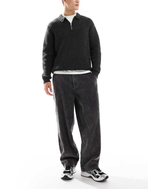 ONLY & SONS loose fit cord pants in washed grey