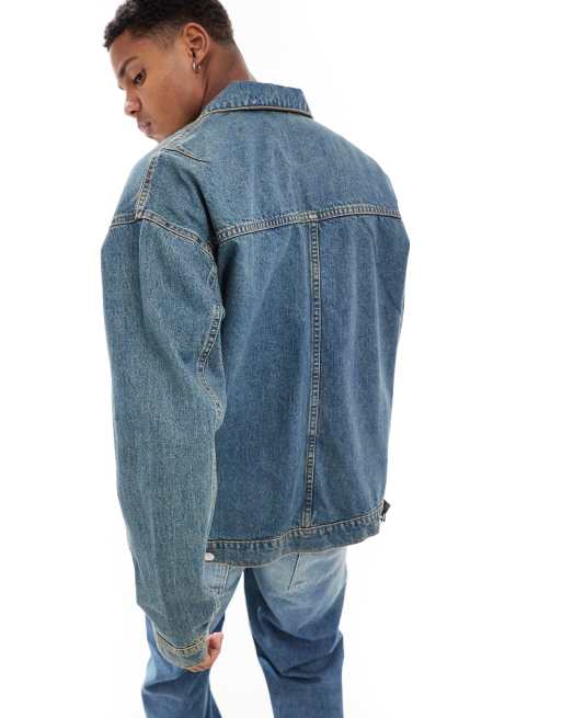 【oan】Loose Fit Denim Jacket Only & Sons loose fit denim jacket in medium blue | ASOS
