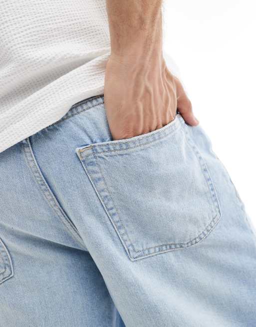 ONLY & SONS loose fit denim short in light blue wash, 5 of 5