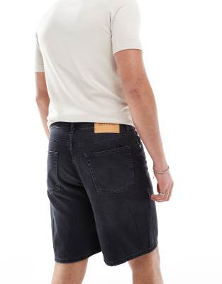 Only & Sons Loose Fit Denim Short In Black
