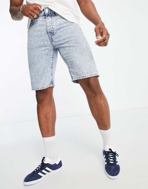 Acid wash denim store shorts mens