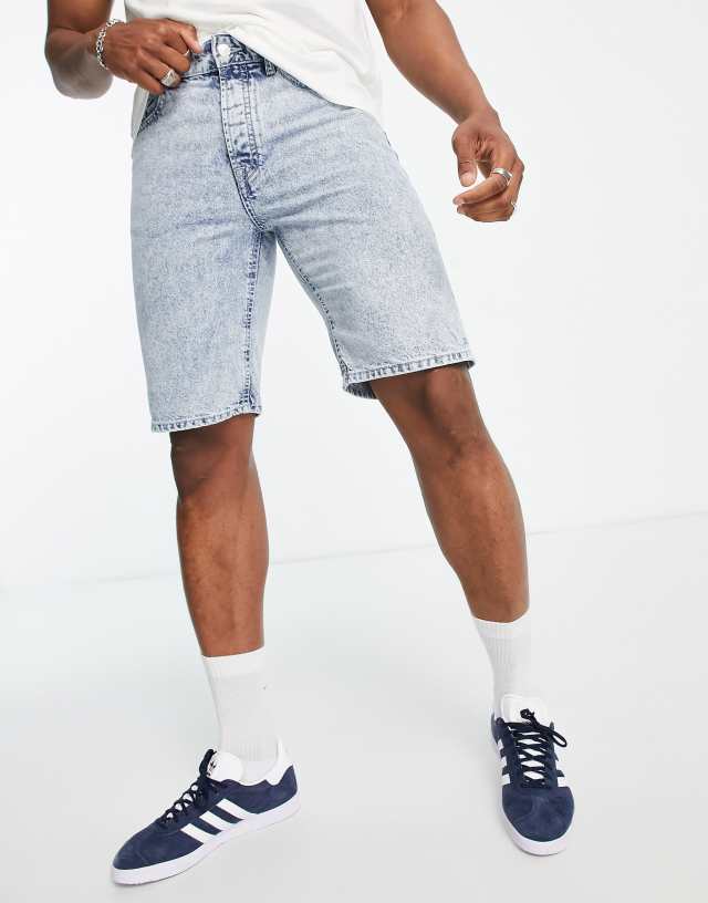 Only & Sons loose fit denim shorts in acid wash